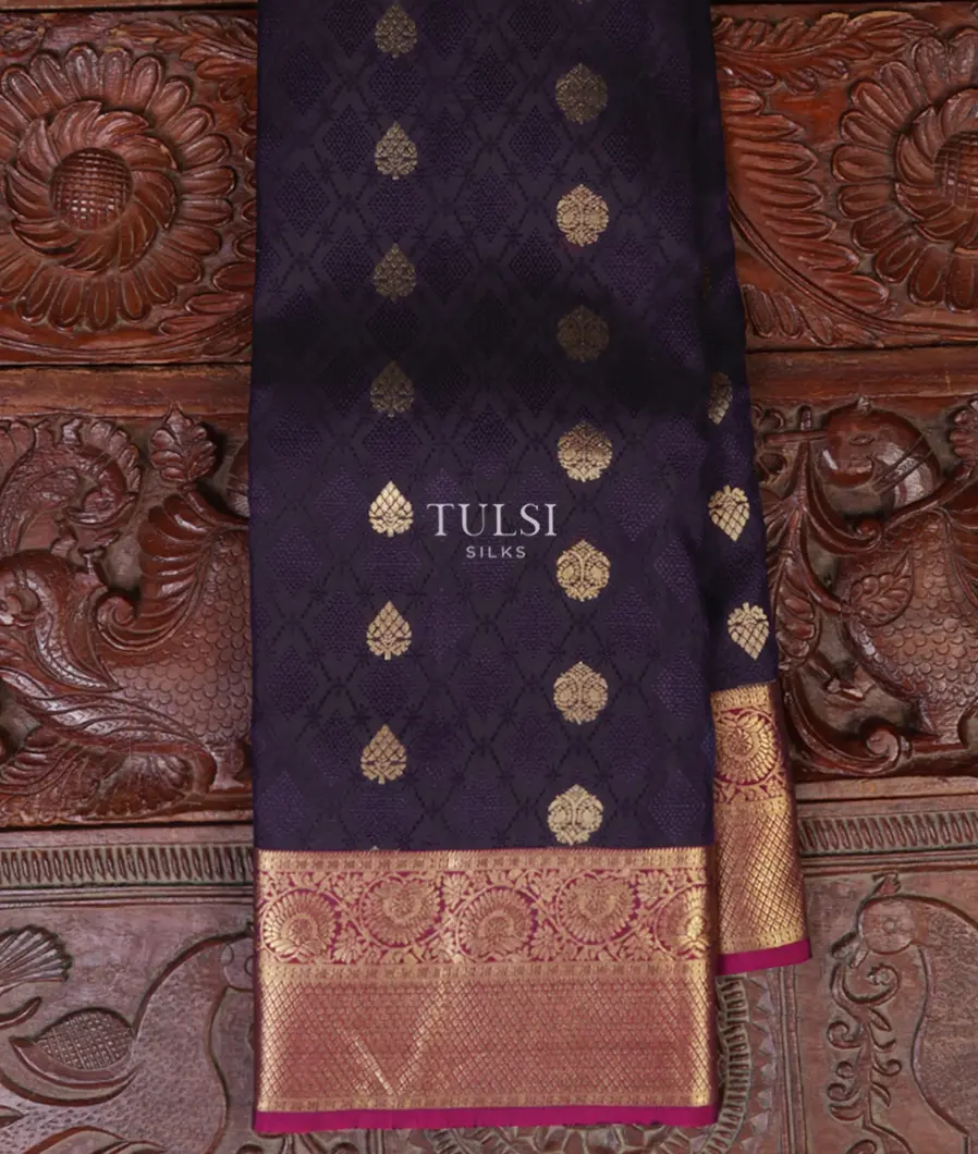 Bluish Black Soft Silk Saree T666957-image