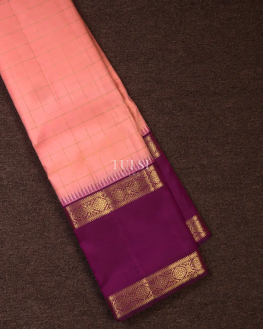 Peach Kanjivaram Silk Saree T677716-image