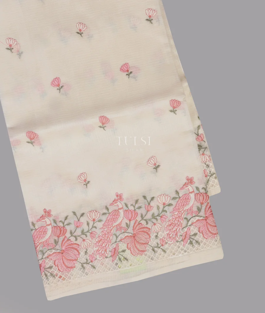 Off - White Silk Kota Embroidery Saree T677690-image
