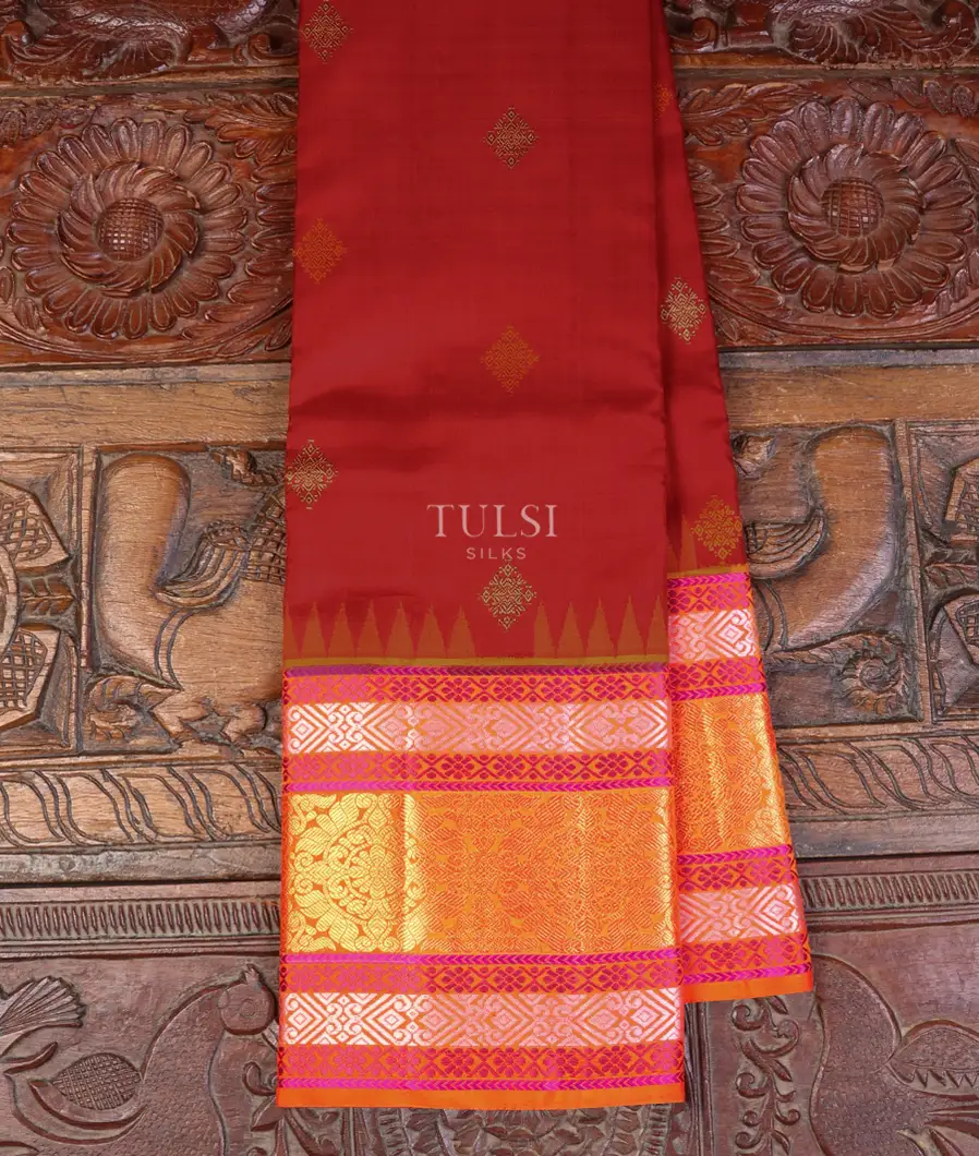 Red Kanjivaram Silk Saree T457425-1-image