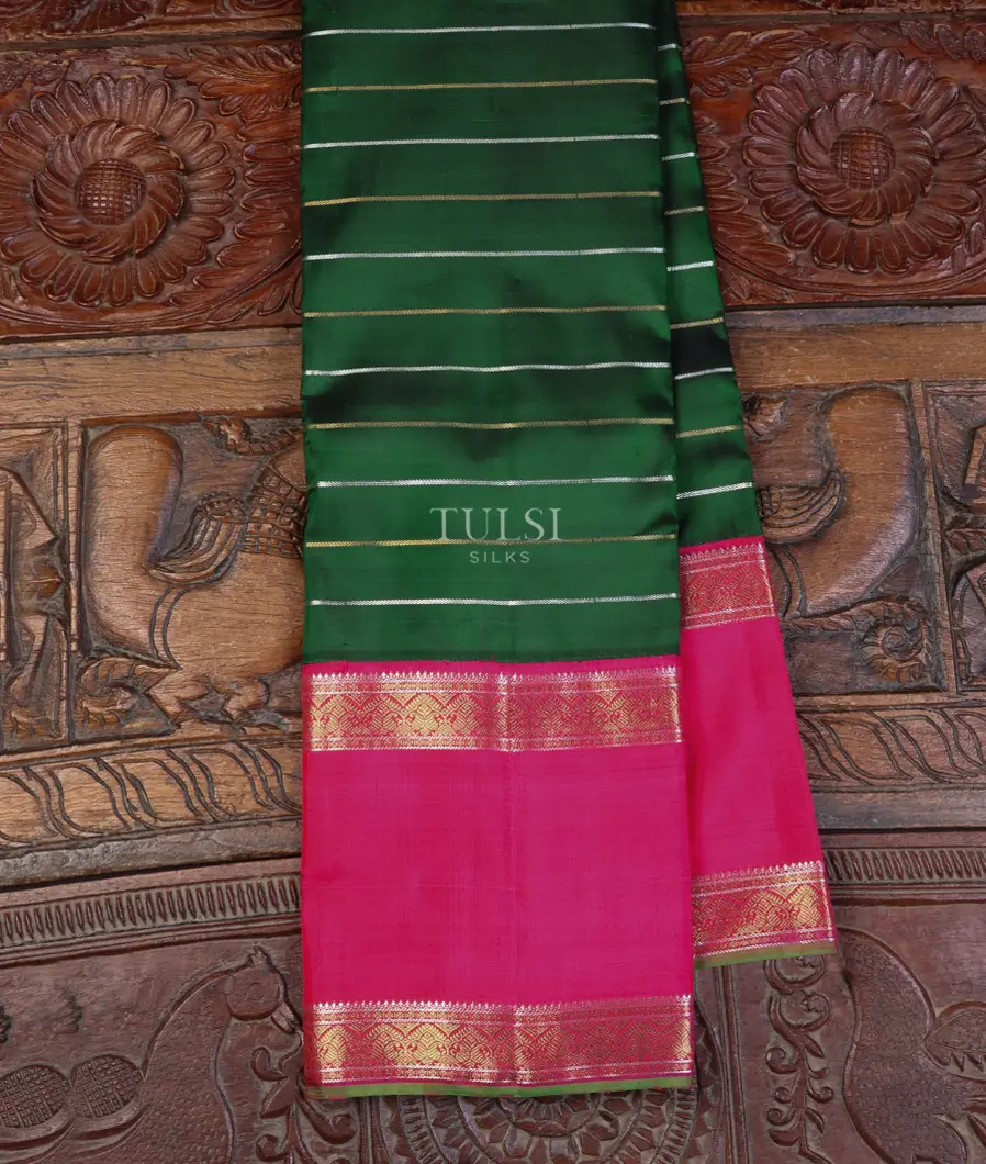 Bottle Green Kanjivaram Silk Saree T647148-image