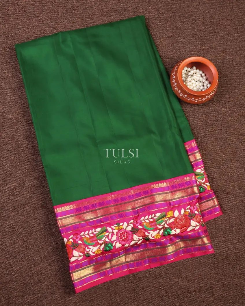 Green Kanjivaram Embroidery Silk Saree T647964-image
