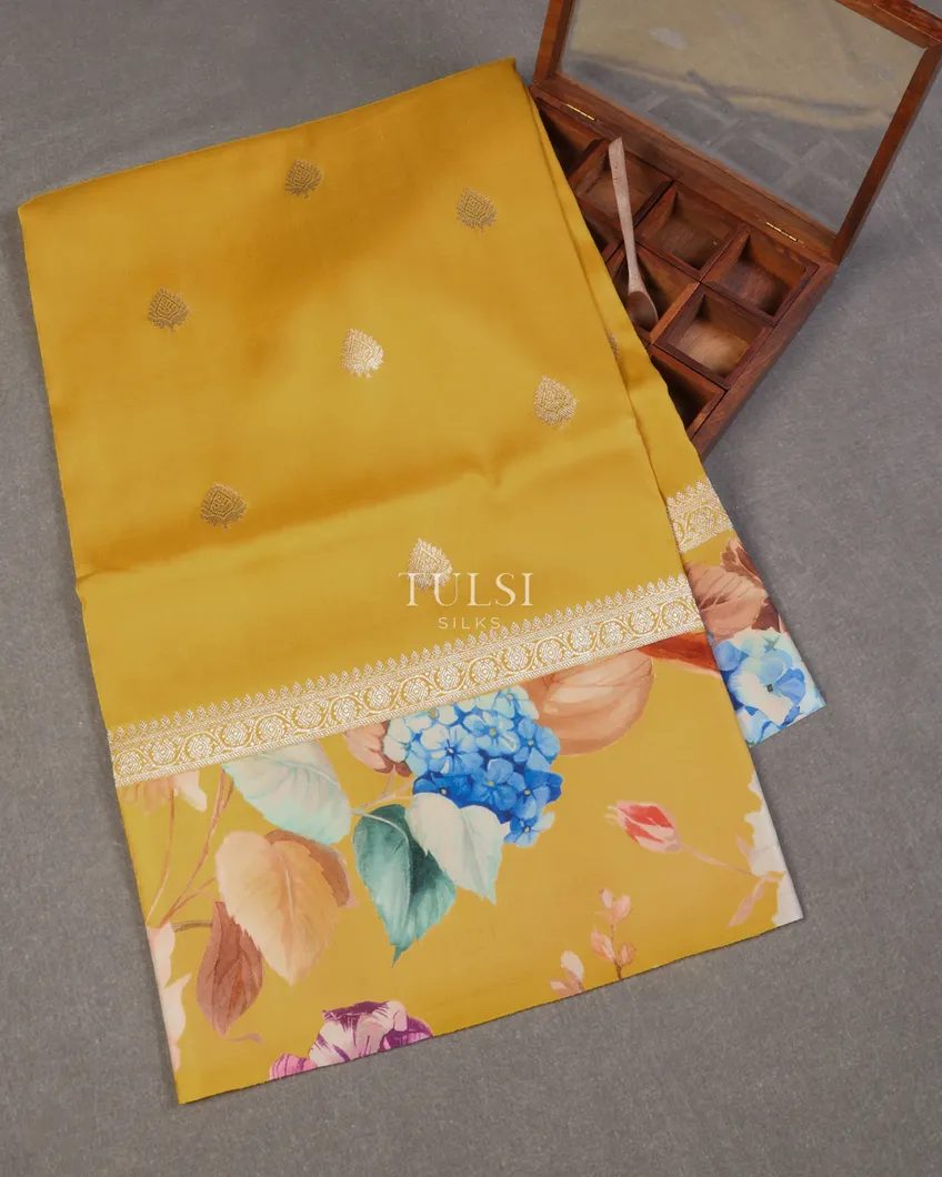 Yellow Banaras Kathan Silk Saree T679254-image