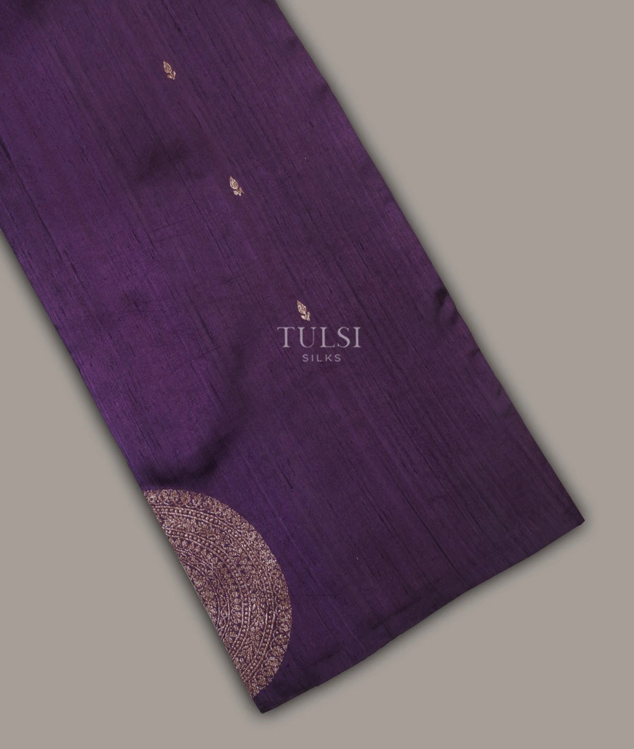 Purple Banaras Tussar Saree T636770-1-image