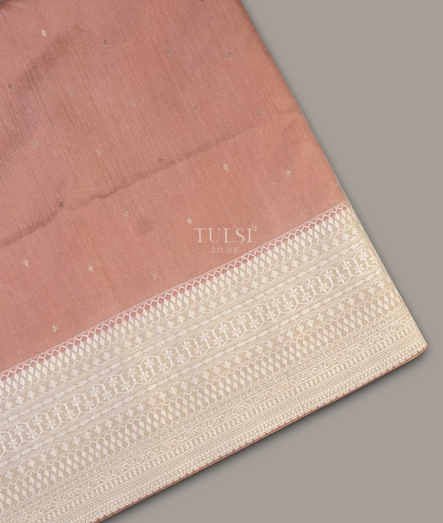 Peach Tissue Tussar Embroidery Saree T674848-image