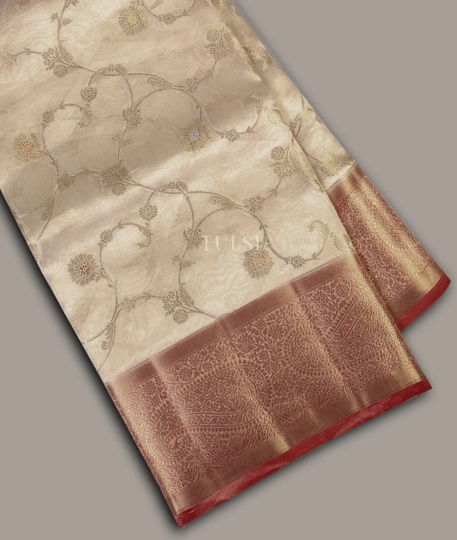 Off-White Banaras Tissue Organza Saree T676964-image