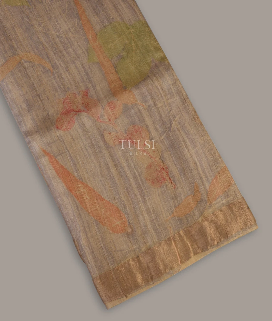 Beige Tussar Printed Saree T543232-image