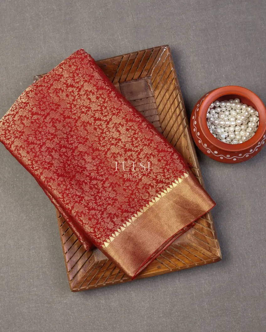 Red Georgette Silk Saree T679275-image