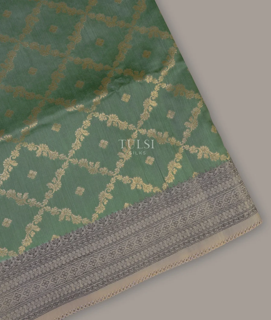 Green Tussar Embroidery Saree T674881-image