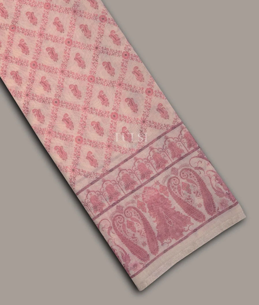 Light Beige Chanderi Cotton Saree T679433-image