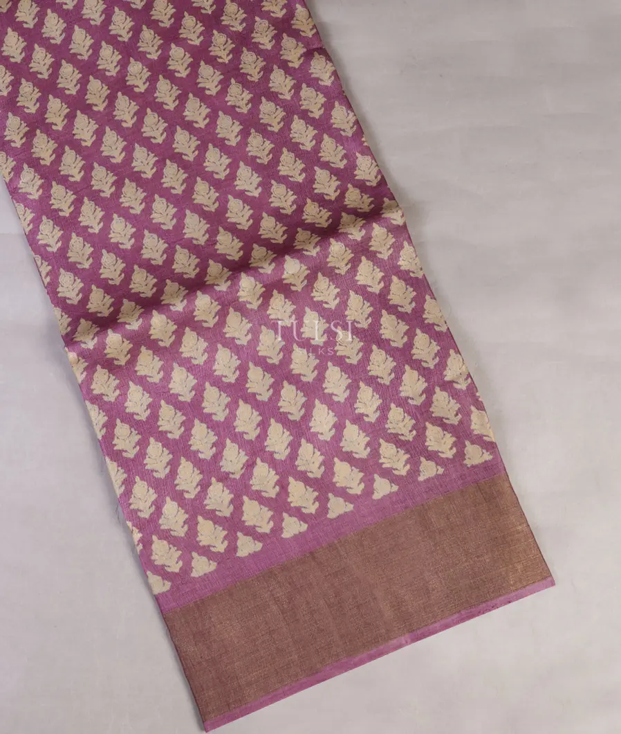 Pink Tussar Printed Saree T666248-image