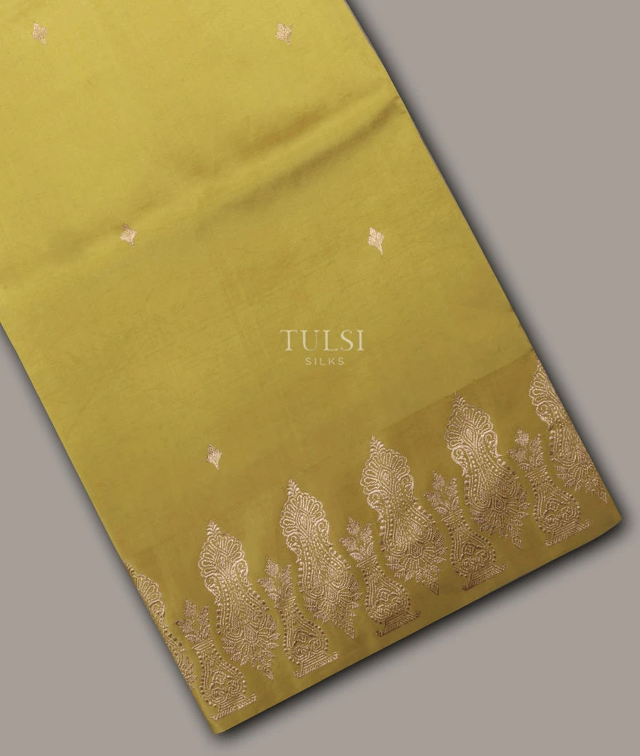 Yellowish Green Banaras Silk Saree T659059-image