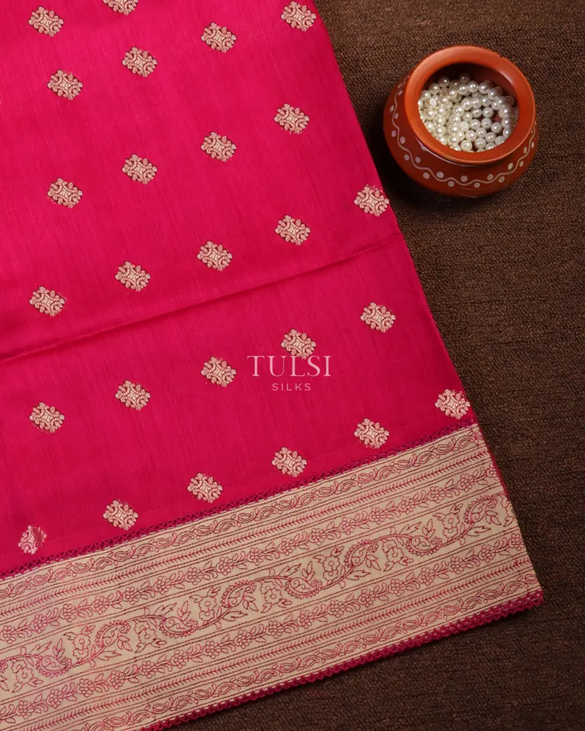 Pink Tussar Embroidery Saree T680203-image