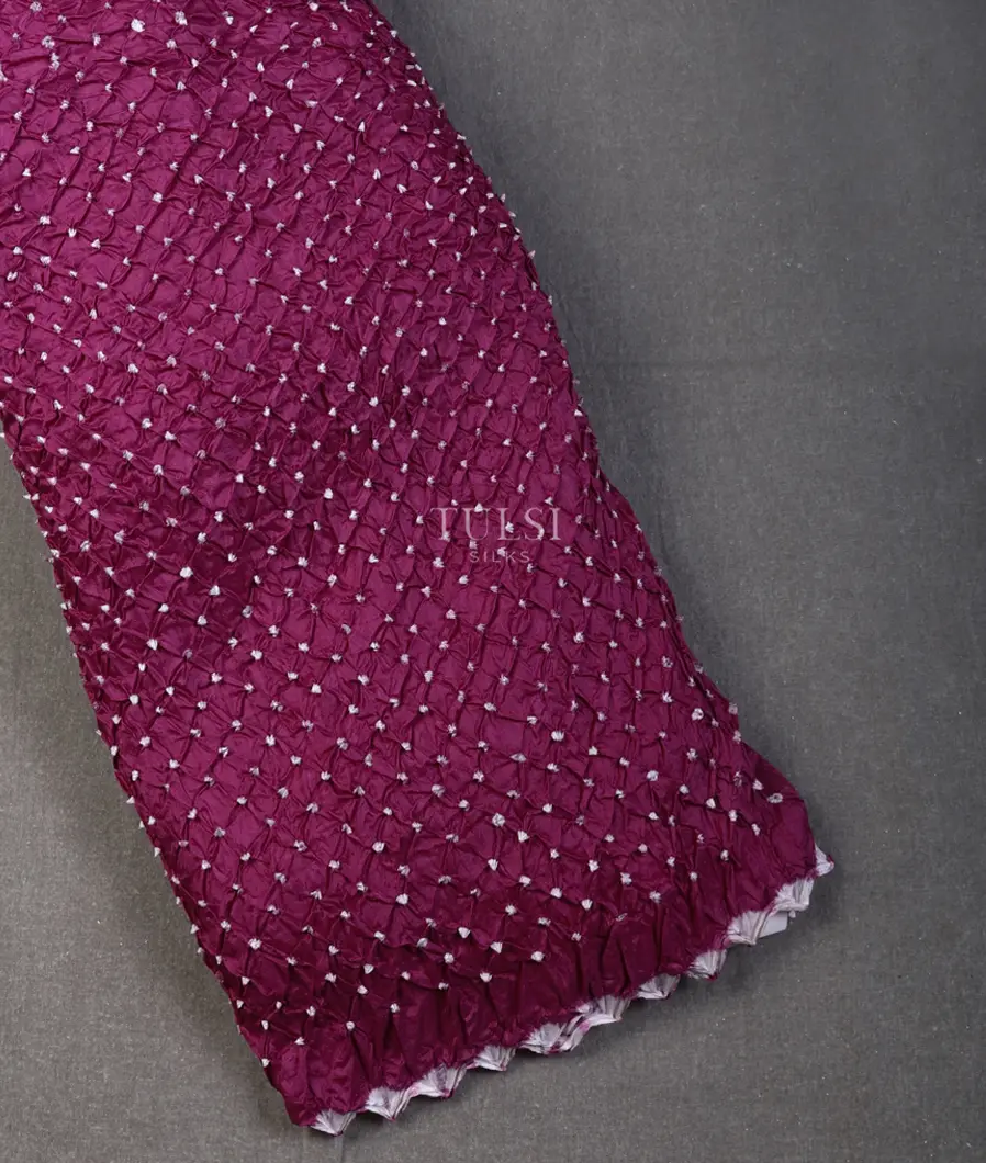 Purple Bandhani Silk Saree T569441-image