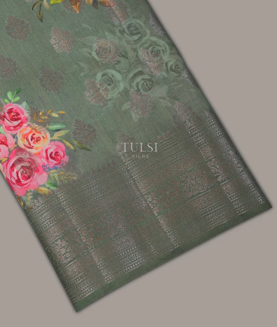 Green Chaniya Silk Saree T679857-image