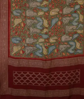 green-banaras-georgette-kalamkari-handpainted-saree-t570052-t570052-d