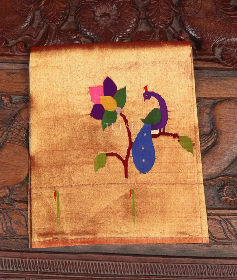 Gold And Red Paithani Silk Blouse T647172-image