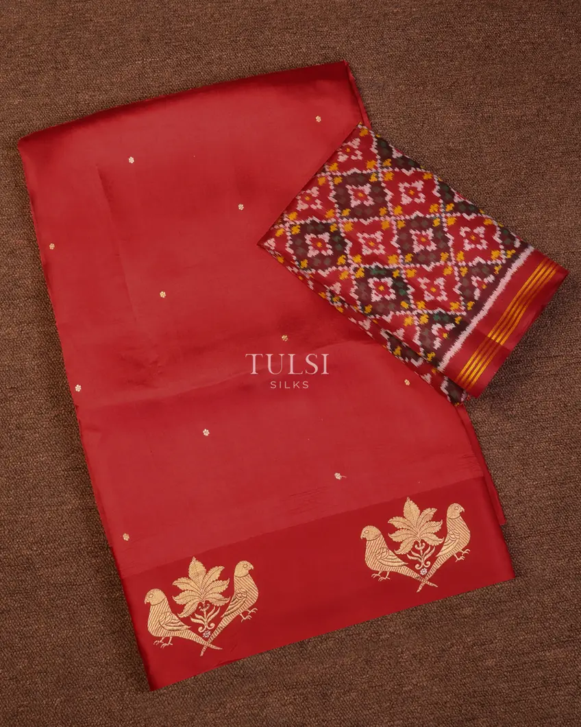 Red Banaras Silk Saree T679981-image