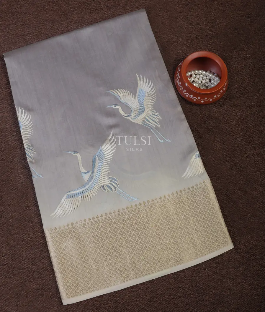 Grey Chaniya Silk Saree T671915-image