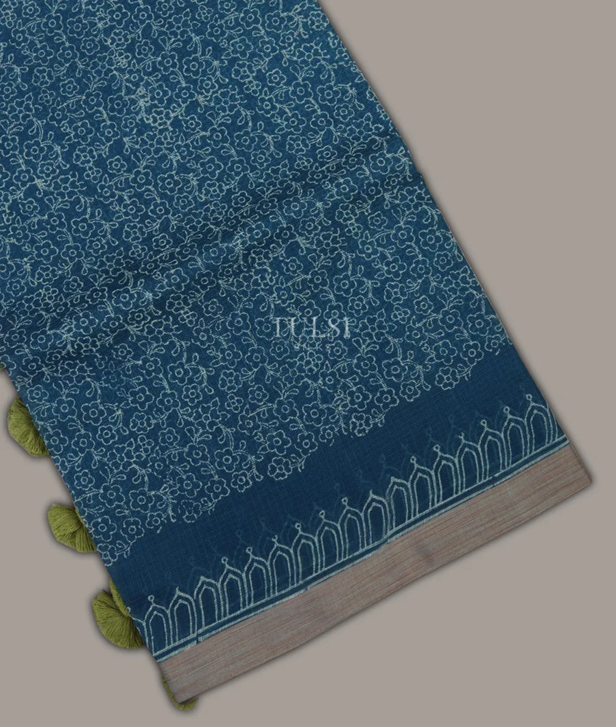 Blue Kota Cotton Saree T678317-image