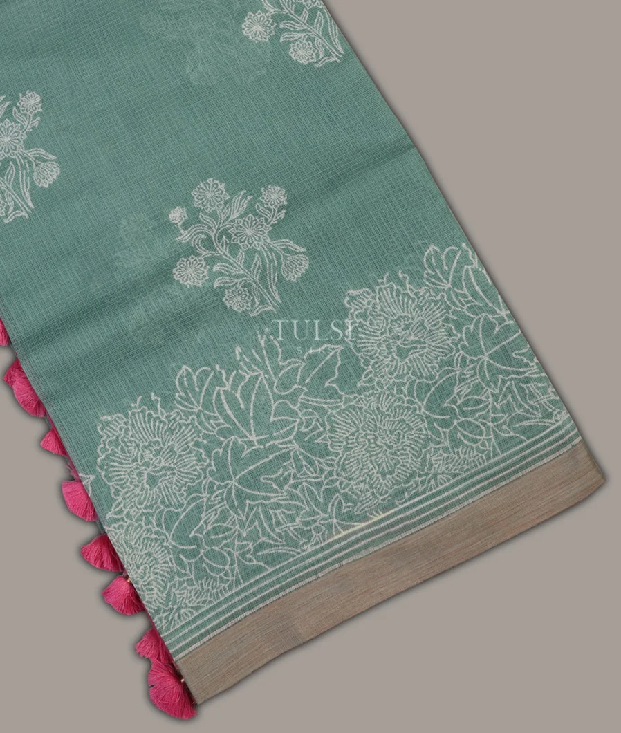 Greyish Blue Kota Cotton Saree T678325-image