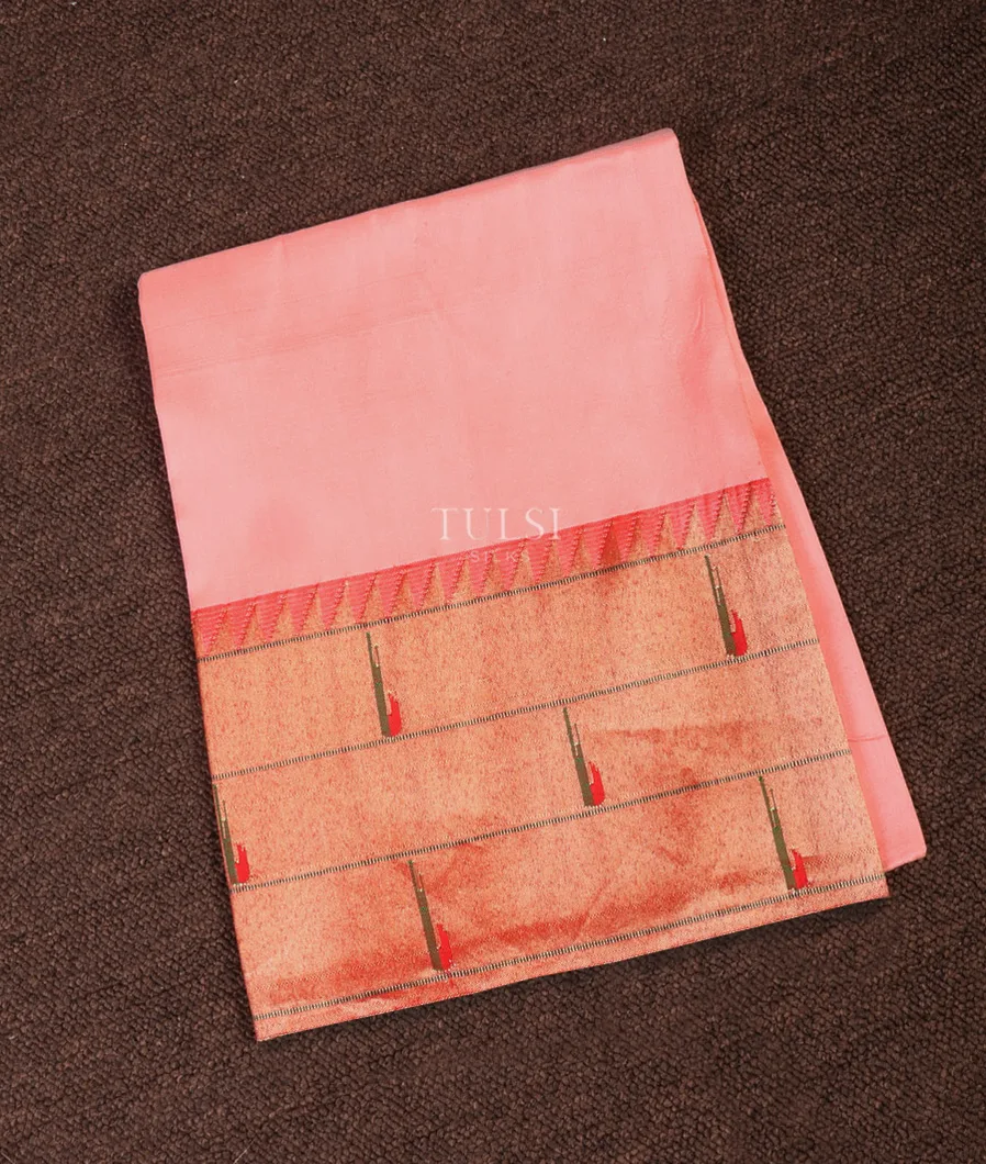 Peach Paithani Silk Blouse T666711-image