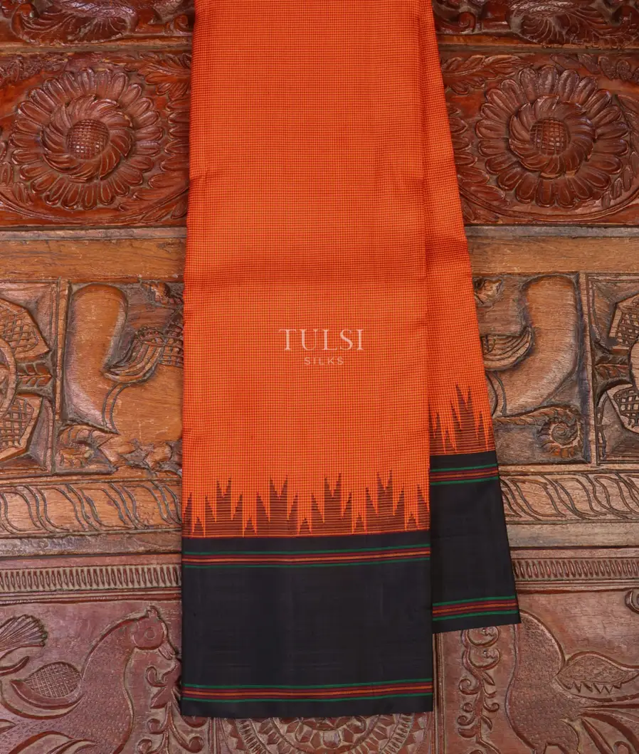 Red And Rust Kanjivaram Silk Saree T670841-image