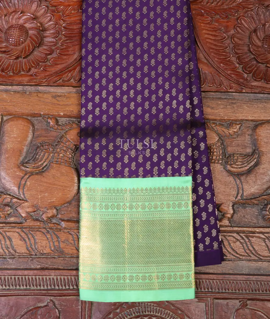 Purple Kanjivaram Silk Kids Pavadai T619452-image
