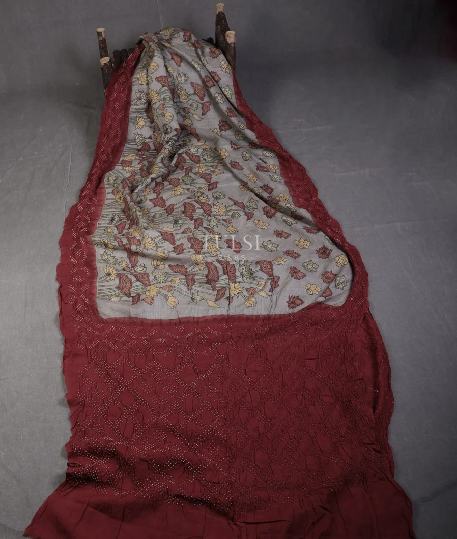 grey-bandhani-tussar-kalamkari-saree-t652760-t652760-b