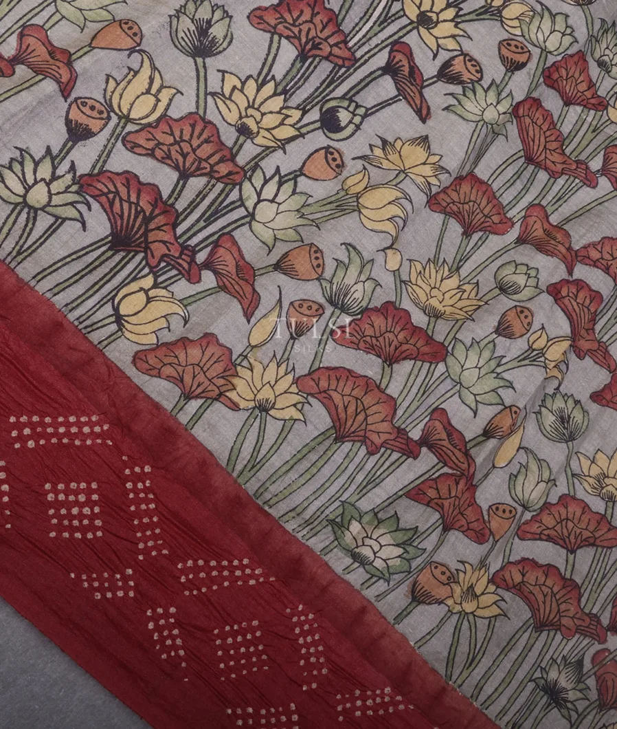 grey-bandhani-tussar-kalamkari-saree-t652760-t652760-d