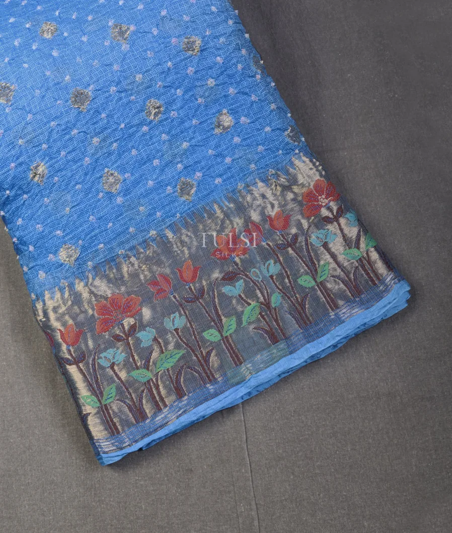 Blue Bandhani Silk Kota Saree T569047-image