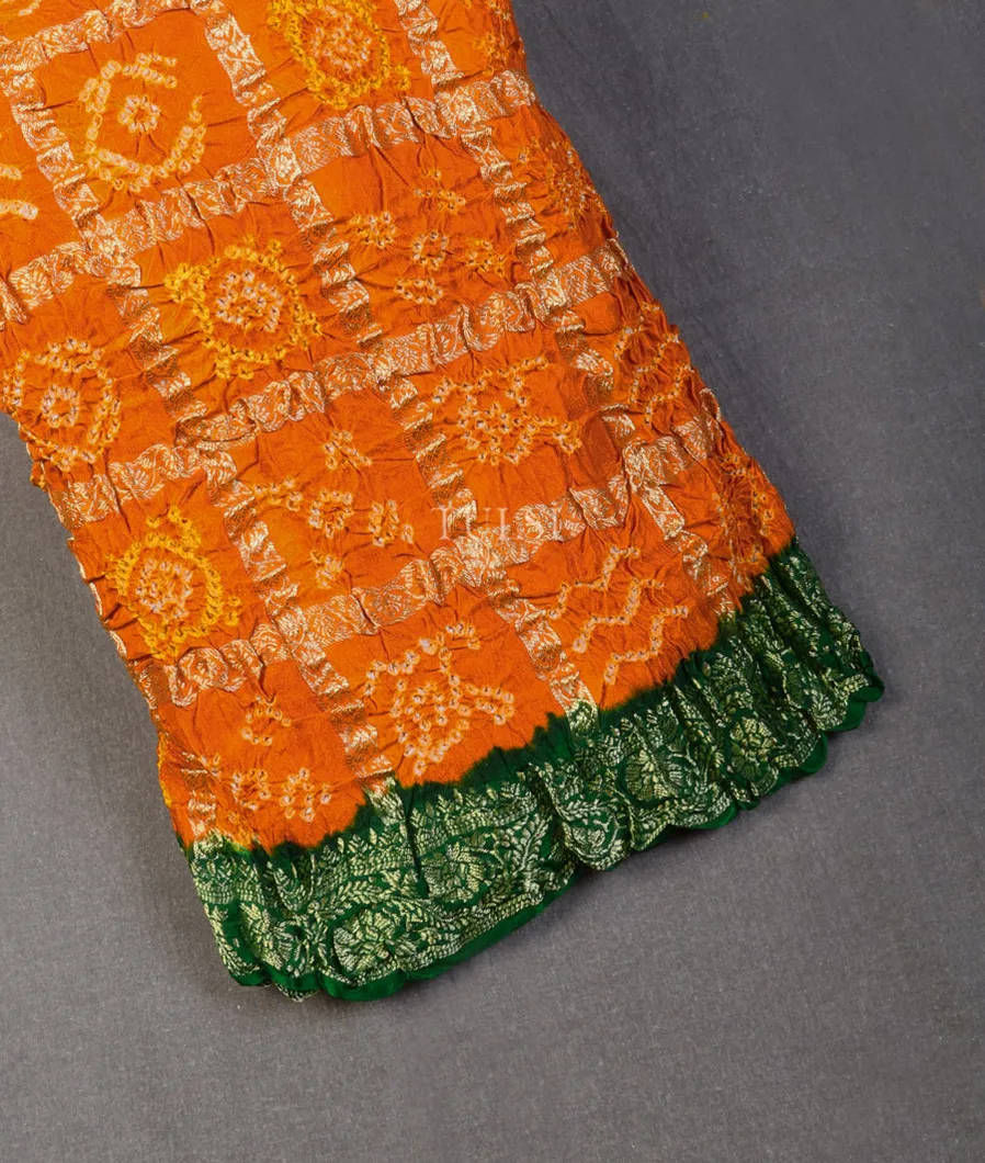 Orange Bandhani Gajji Silk Saree T368004-image