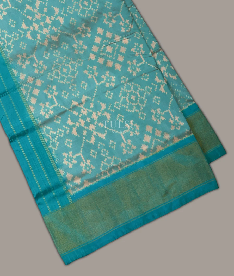 Blue Ikat Silk Saree T641233-1-image