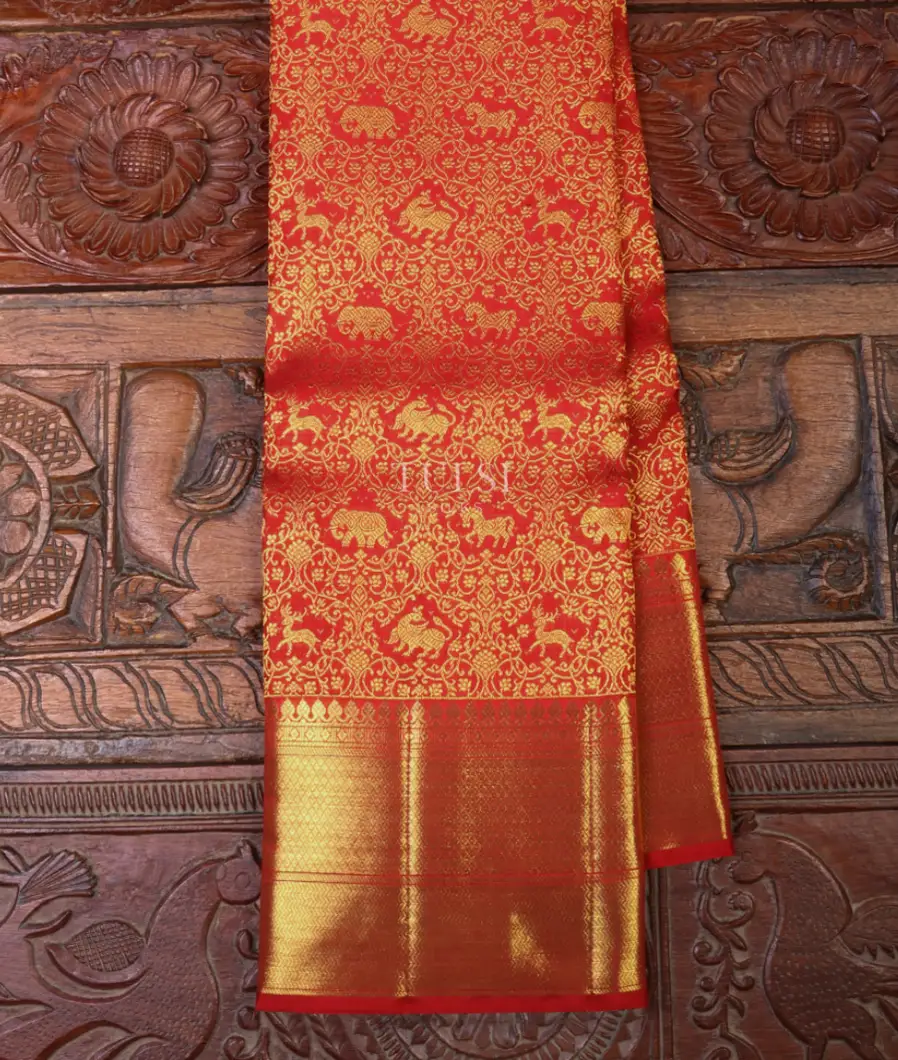 Red Kanjivaram Silk Saree T665084-image