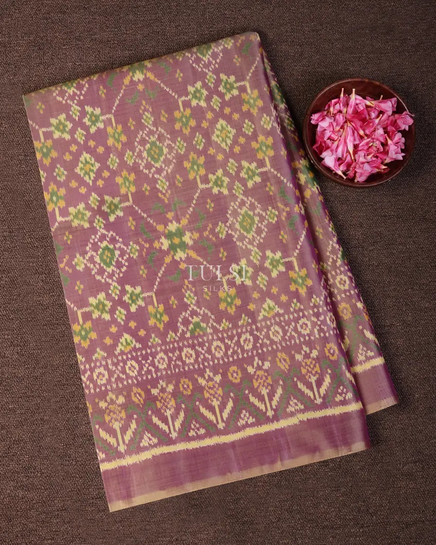 Light Lavender Patola Silk Saree T682018-image