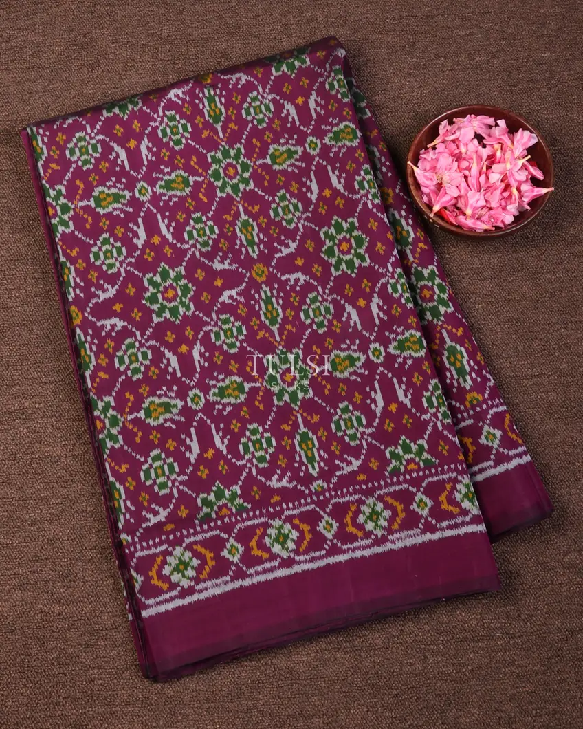 Purple Patola Silk Saree T682017-image