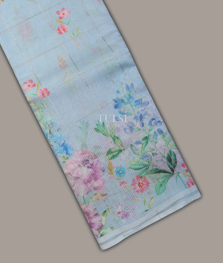 Blue Tussar Kota Saree T679414-image