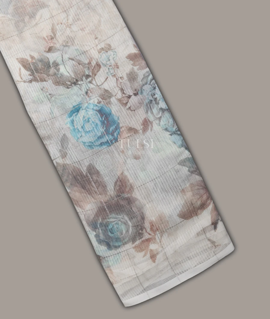White Tussar Kota Saree T679418-image