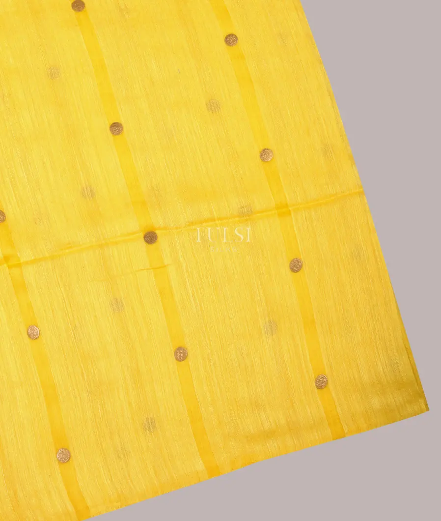 Yellow Handwoven Tussar Saree T681986-image