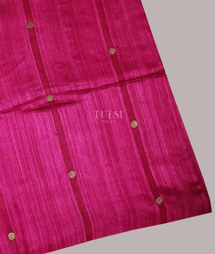 Magenta Handwoven Tussar Saree T681982-image