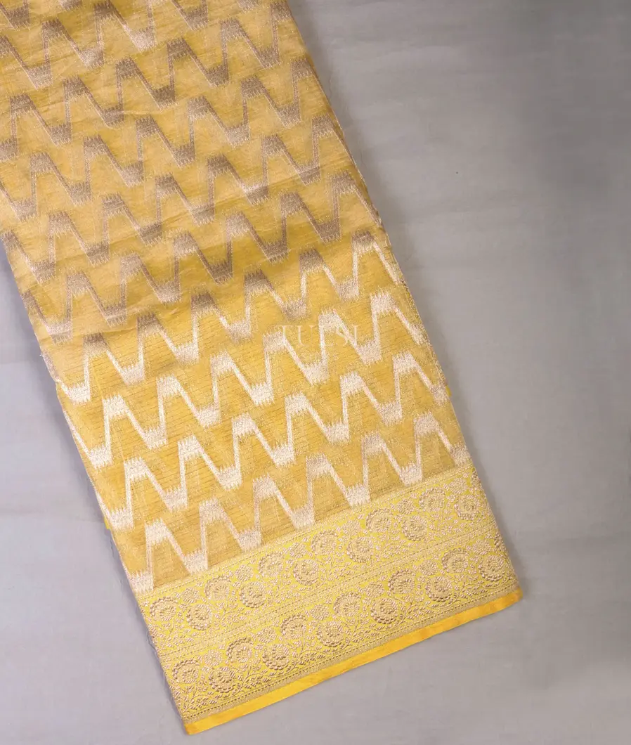 Yellow Banaras Tissue Organza Saree T665186-image