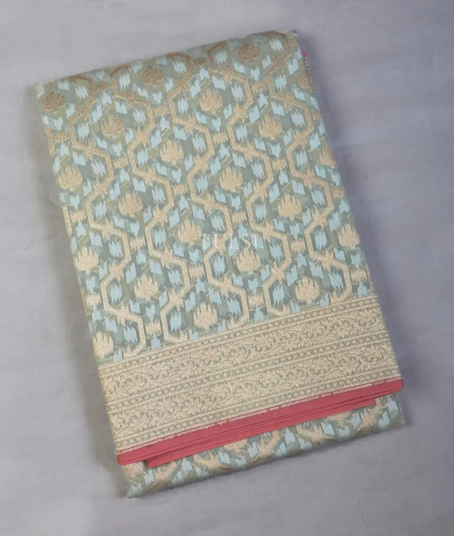 Light Grey Banaras Cotton Saree T654515-image