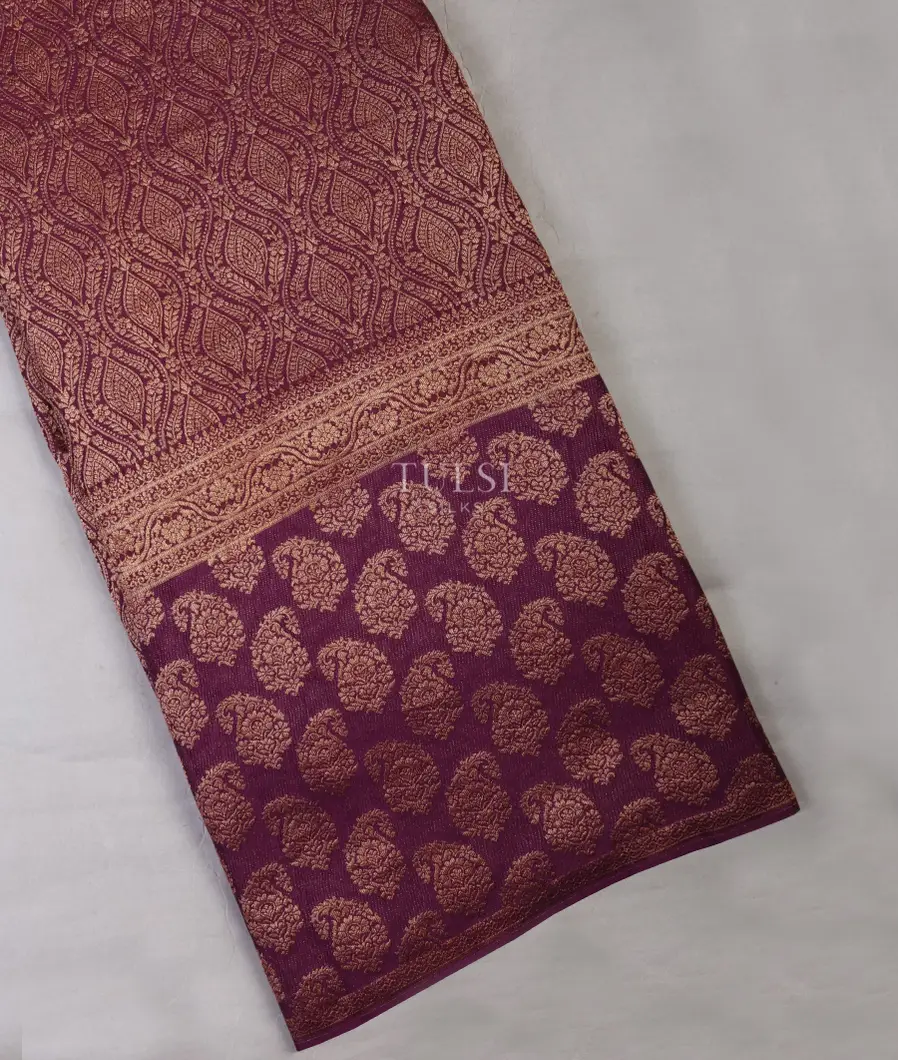 Purple Banaras Crepe Silk Saree T670772-image