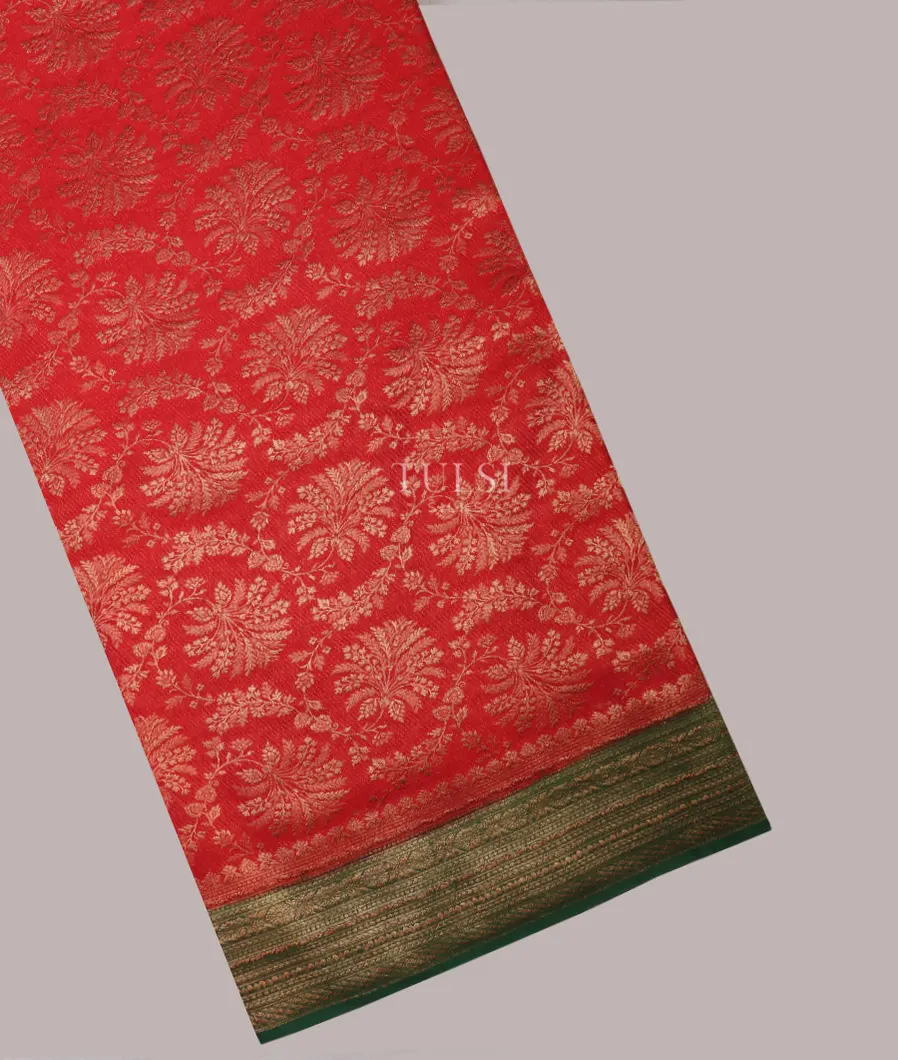 Red Banaras Crepe Silk Saree T669783-image