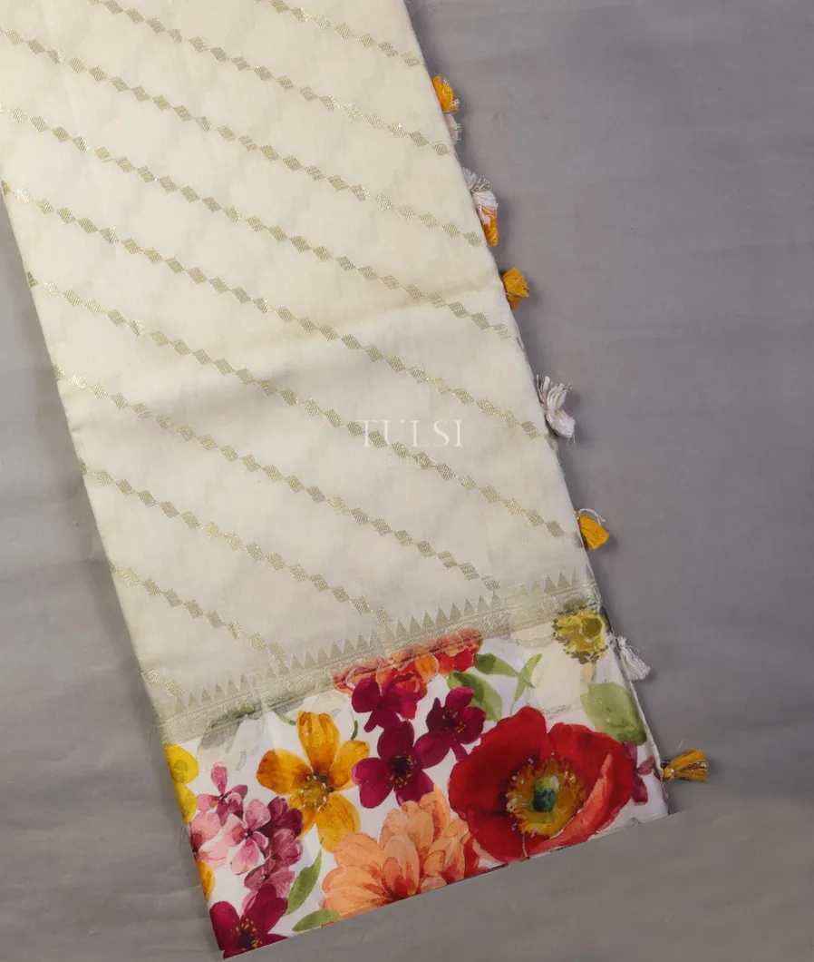 Off-White Chaniya Silk Saree T680513-image