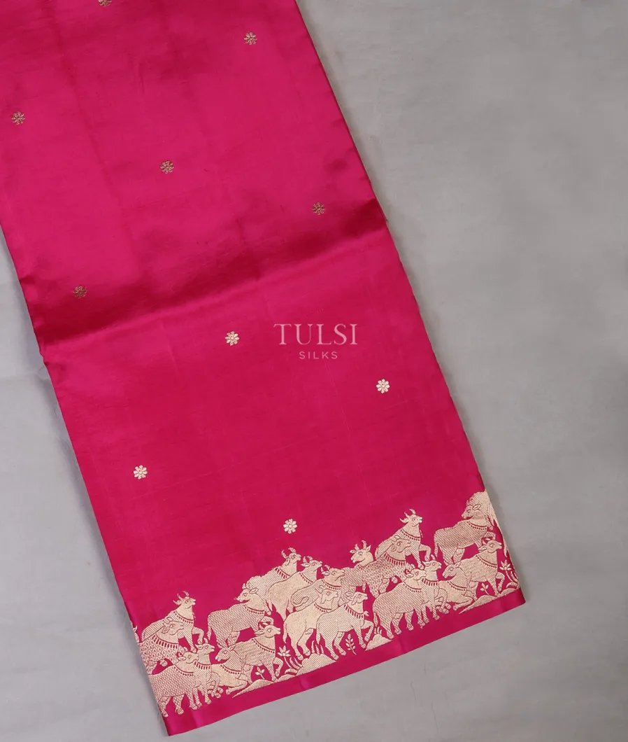 Rani Pink Banaras Silk Saree T678098-image