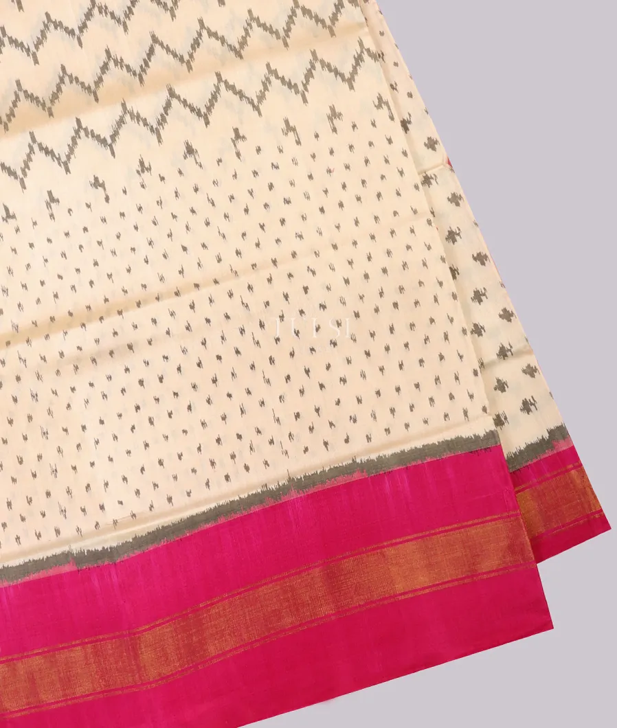 Light Beige Patola Silk Saree T616081-image