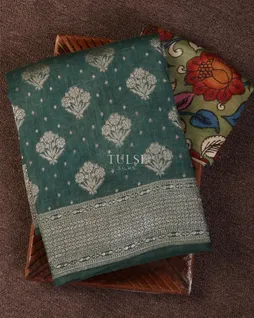 greyish-green-banaras-silk-with-kalamkari-hand-painted-saree-t625880-t625880-a