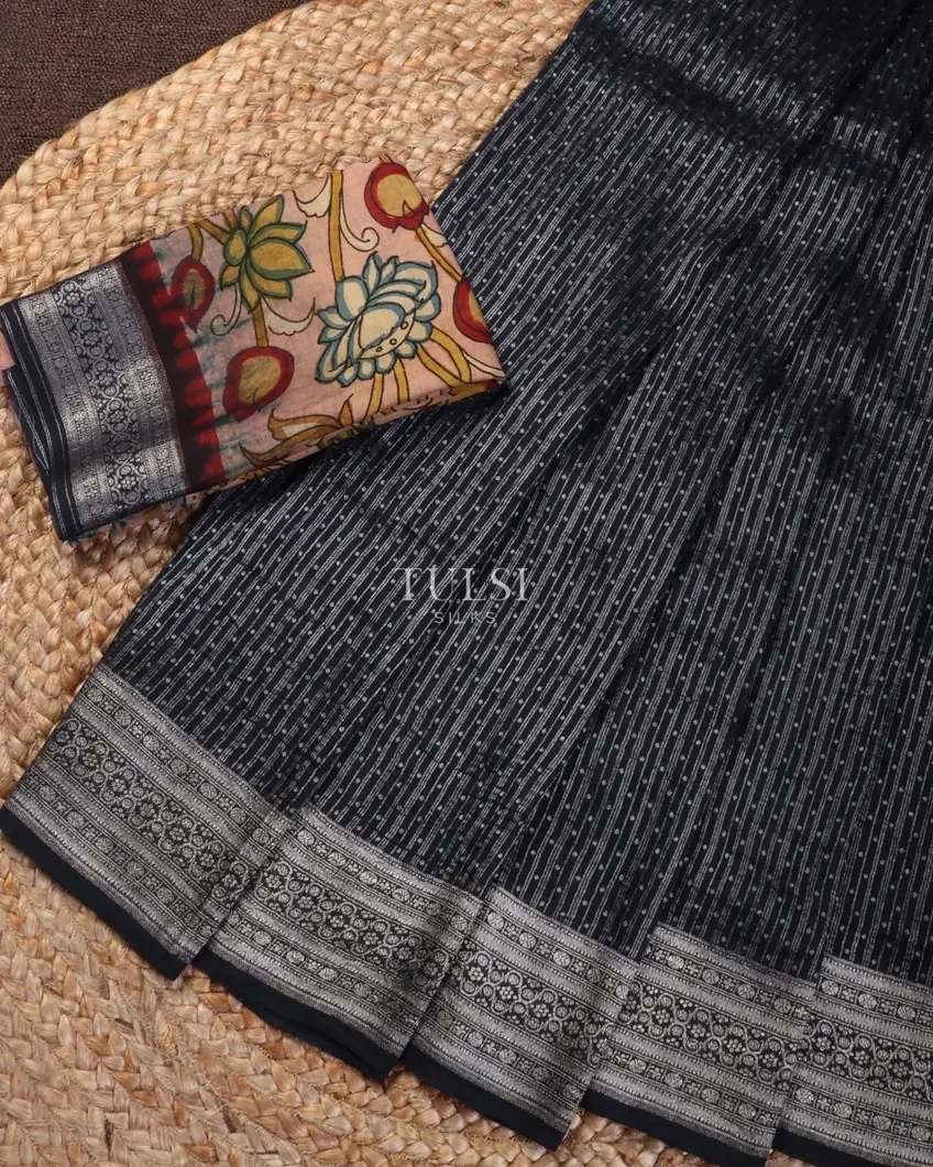 midnight-blue-banaras-silk-with-kalamkari-hand-painted-saree-t625875-t625875-b