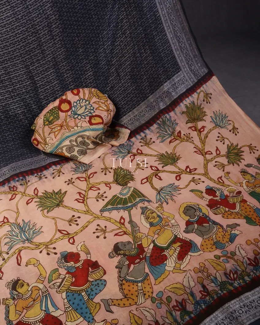 midnight-blue-banaras-silk-with-kalamkari-hand-painted-saree-t625875-t625875-d